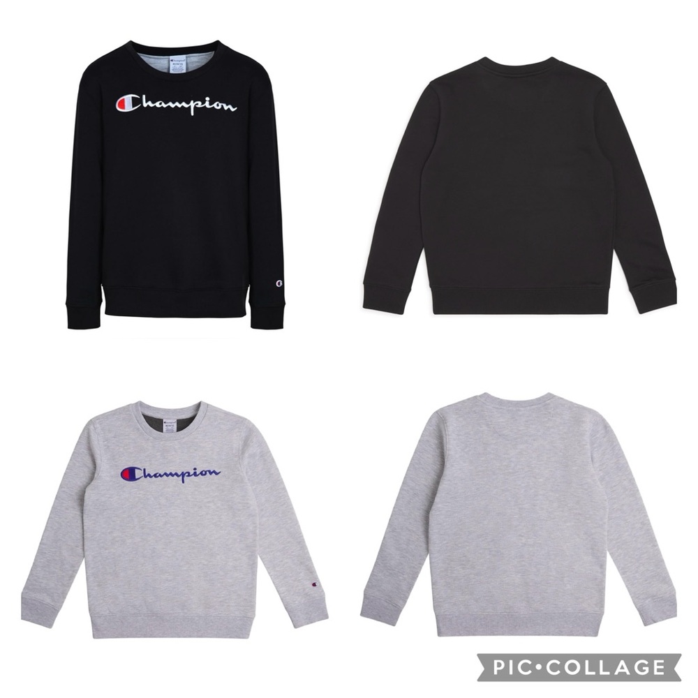 Includes 2! Champion Boys/Girls Sweatshirts in Black and Gray